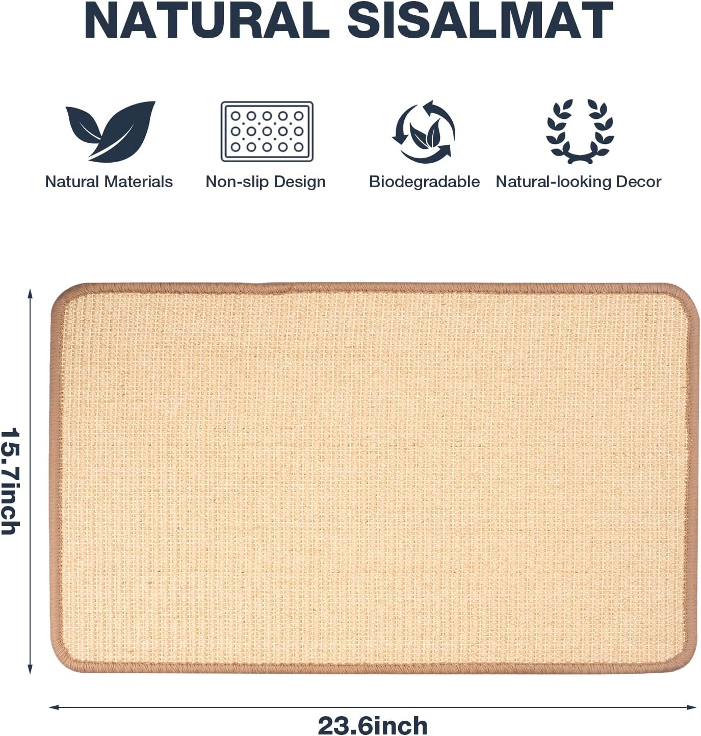 Uranshin Rabbit Scratching Pad,Natural Sisal Bunny Scratch Pad, Rabbit Kitten Cat Scratching Mats for Cages Chew Toys for Bunny Pet Cage Claws and Teeth Care for for Biting Sleeping Bedding Nesting
