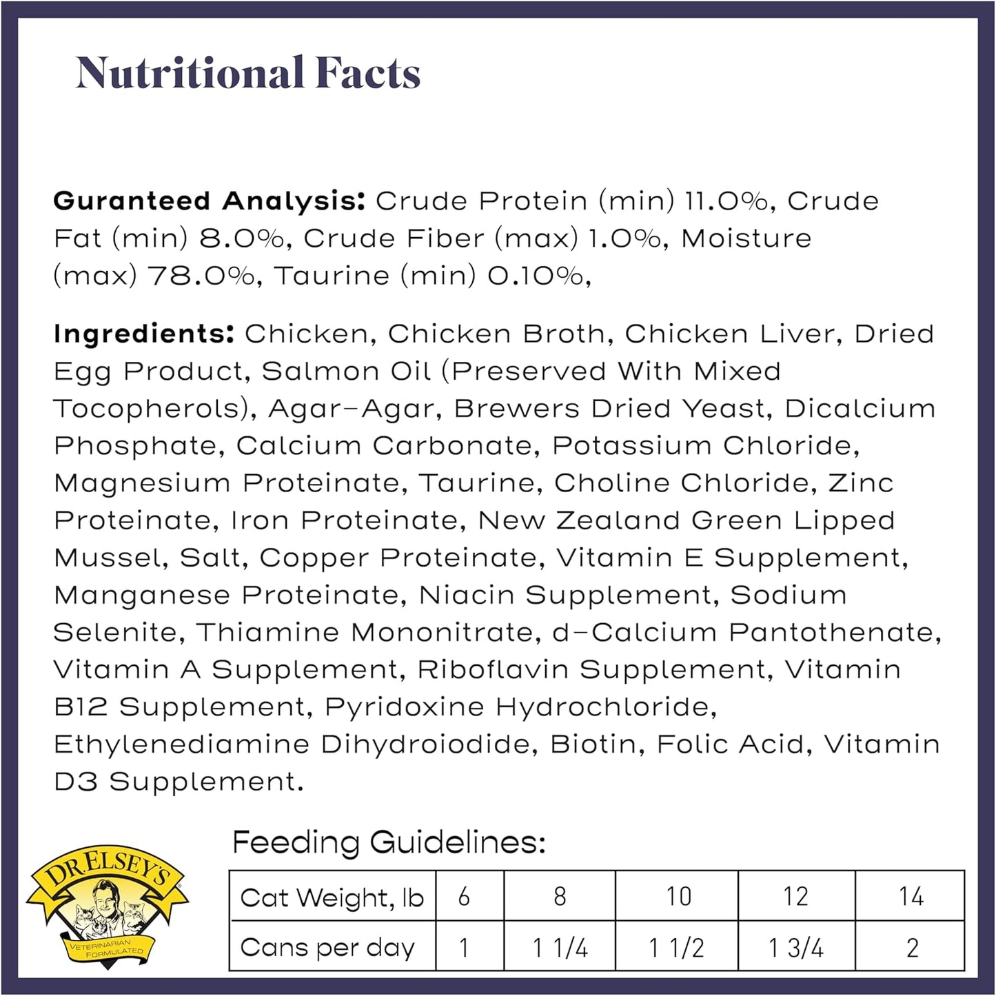 Dr. Elsey's cleanprotein Chicken Recipe Wet Cat Food, Pate 5.3 oz cans (Pack of 24)