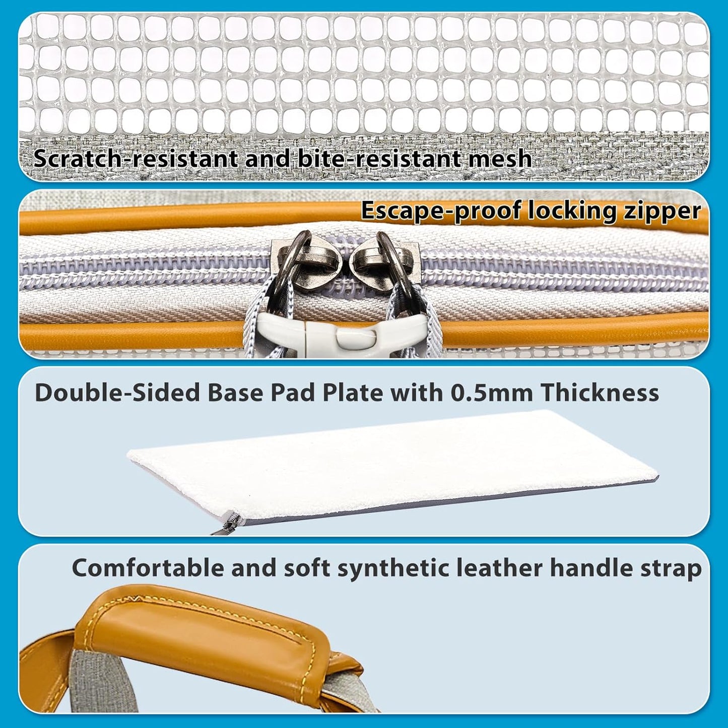 18x11x11 Inches Cat Carrier– Fits Pets Up to 16 lbs, Anti-Collapse Design, Multiple Storage Pockets, Cat Carrier Soft Ideal for Medium Cats, Puppy, Rabbits and Other Small Animals