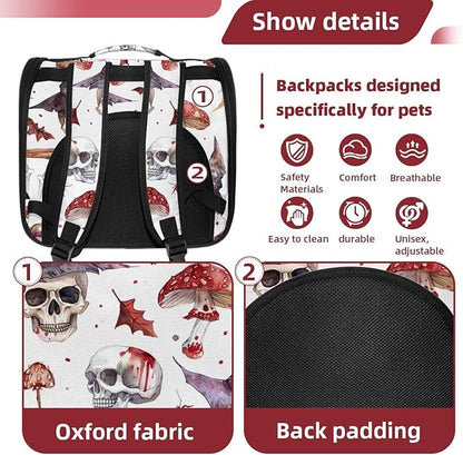 Airline Approved Soft Sided Pet Carrier, Witch Hat Broom Skull Lollipops Eyes Bones 3 Pet Travel Bag for Cats & Dogs, Durable, Breathable Pet Travel Bag for Airplane, Car & Train