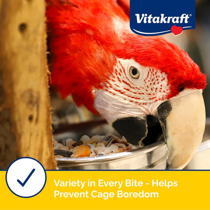 Vitakraft Menu Premium Parrot Food - Vitamin-Fortified - Macaw, Amazon, Conure, and Parrot Food for Large Birds