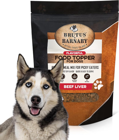 BRUTUS & BARNABY Dog Food Topper - Beef Liver - Enhance Your Dogs Meal with This Flavor Packed Mix - Sprinkle On Dog Food Flavoring for Picky Eaters - Just One Single Ingredient