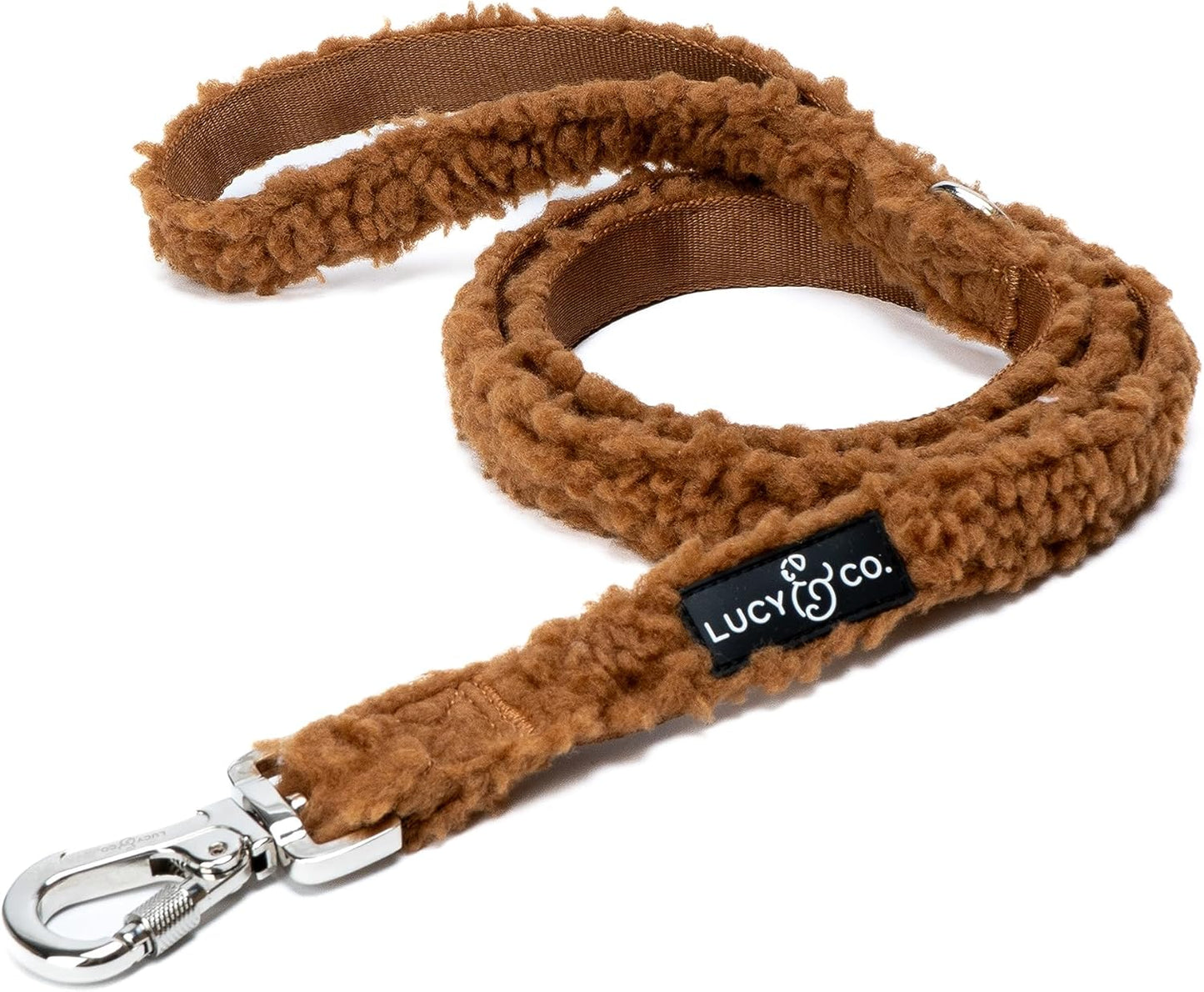 Lucy & Co. 5 Foot Dog Leash - Best Designer Leashes for Dogs, Puppy Accessories Supplies (Small, Teddy Brown), The Cinnamon Teddy Leash