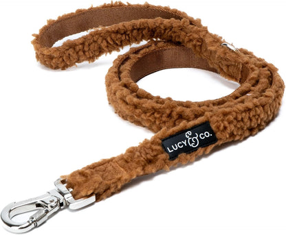 Lucy & Co. 5 Foot Dog Leash - Best Designer Leashes for Dogs, Puppy Accessories Supplies (Small, Teddy Brown), The Cinnamon Teddy Leash