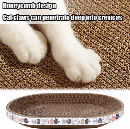 Cat Scratch Pad, 4 Pack Cardboard Cat Scratcher Pad Board Bed Bowl Cat Scratch Bed, Cat Scratcher Bed for Cats Grinding Claw Furniture Protector Indoor