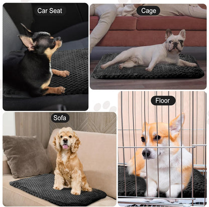 4 Pcs Self Heating Cat Pad Self Warming Cat Bed Dog Heating Pad Washable Thermal Pet Mat for Indoor Outdoor Pet 16 x 20 Inch Removable Non Slip(Black)