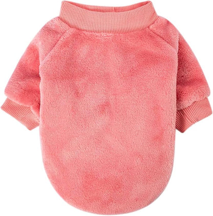 FabriCastle Small Dog Sweater, 2-Pack Dog Clothes, Ultra Soft and Warm Pet Jackets for Small Dogs Girl & Cats, Winter Pet Apparel Costumes, Puppy Outfits (Pink,Light Purple, Large)