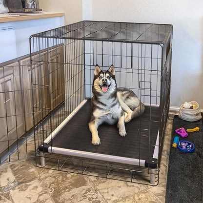 FXW TitanNest Chew-Proof Elevated Dog Bed, Raised Cot for Indoor/Outdoor/Camping Use, Durable & Waterproof Cooling Pet Bed for Medium Dogs, 41.0" L x 27.0" W x 5.0" H, Black