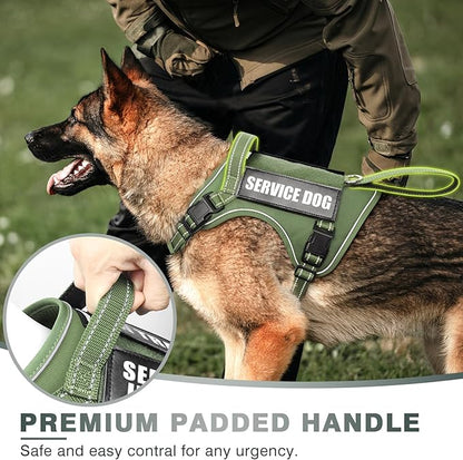 WINSEE Tactical Dog Harness, No Pull Dog Harness for Medium Large Dogs with Handle & Molle, Military Service Dog Vest Harness in Training Pet Harness for Small Dogs