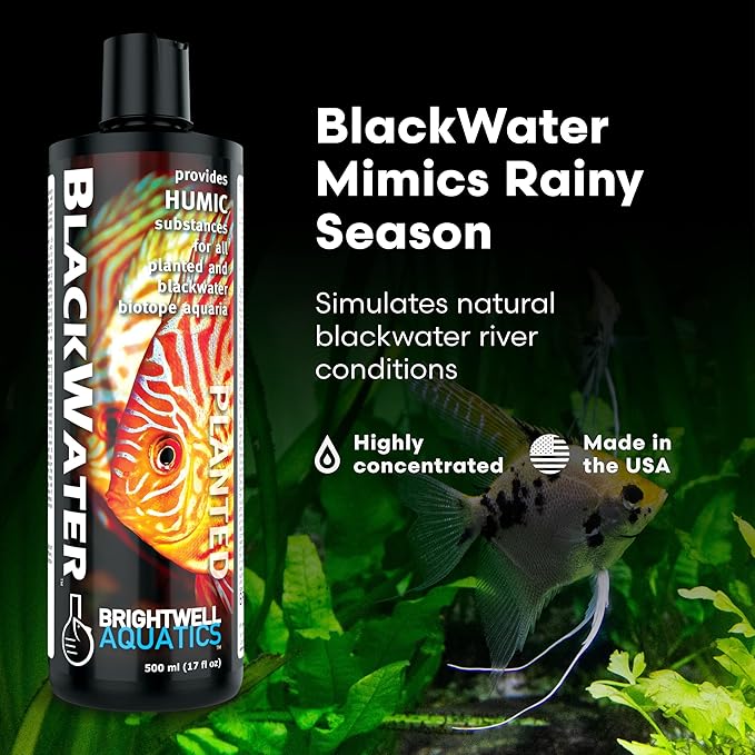 Brightwell Aquatics Blackwater Humic Fulvic Acid Supplement Simulates Natural Blackwater Conditions Supports Nutrient Uptake in Freshwater Planted Aquariums, 125 ml