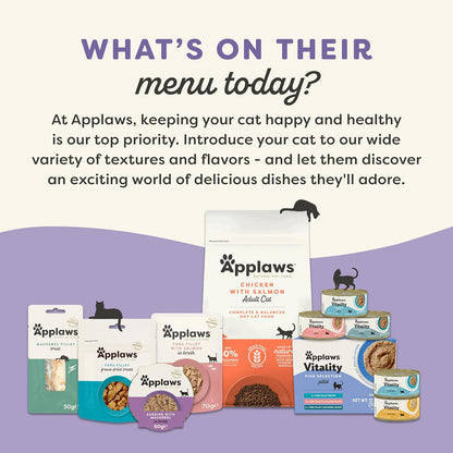 Applaws Vitality Wet Cat Food Paté, Natural Cat Food with Added Vitamins & Minerals, Grain-Free, Carrageenan Free, Variety Selection (24 Count, 2.47 oz Cans)