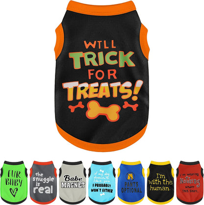 Elevate Your Pet's Seasonal Style with Playful Panache: with Adorable Beautifully Printed Dog Shirts Featuring Hilarious Printed Patterns for Airy Comfort in Summer and Fall Classic Series3 Small