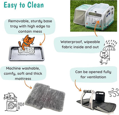 Premium Soft-Sided 2-in-1 Kittyrama Cat Carrier & Home Hideaway – Vet-Recommended Calming Den, Dual-Use Lounge & Travel Carrier with SBS Zippers, Airline-Approved Under-Seat Fit