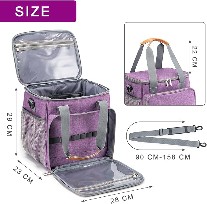 Pet Grooming Bag, Dog Grooming Supplies Organizer Tote Bag, Perfect for Pet Grooming Tool Kit Accessories-Purple