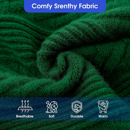 ASENKU XXL Dog Sweater, Turtleneck Pullover Winter Outfits for Extra Large Dogs - Pet Sweatshirt for Pitbull, Labrador Retriever (Dark Green, 2XL)