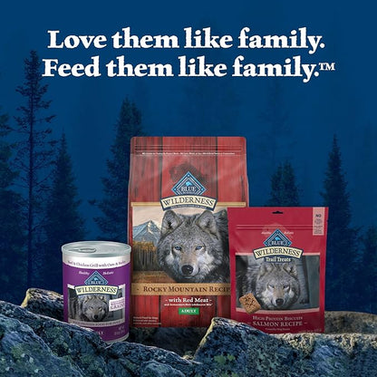 Blue Buffalo Wilderness Rocky Mountain High-Protein Adult Dry Dog Food Wholesome Grains Red Meat, 24lb. Bag