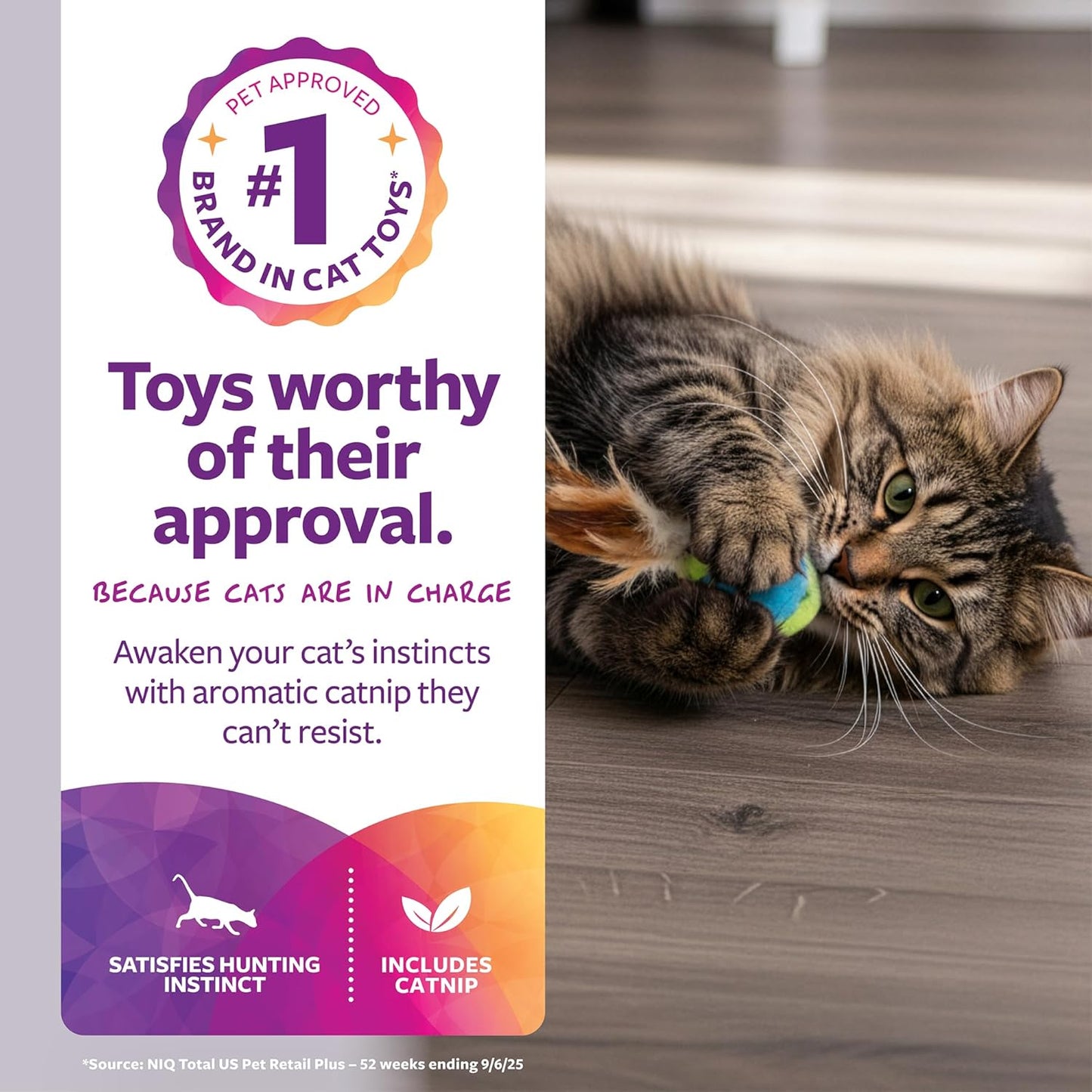 SmartyKat Flutter Balls Catnip Plush and Feather Cat Toys, Erratic Motion for Batting & Pouncing Fun for Cats & Kittens, Set of 2