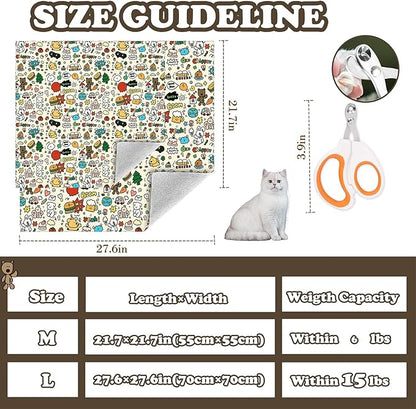 27.6" Cat Grooming Wrap, Cat Wrap for Cutting Nails, Medicine, Teeth Brushing, Cat Nail Trimming Restraint, Self-Adhering Cat Swaddle Wrap, Anti-Scratch Anti-Escape L (Within 15lbs)