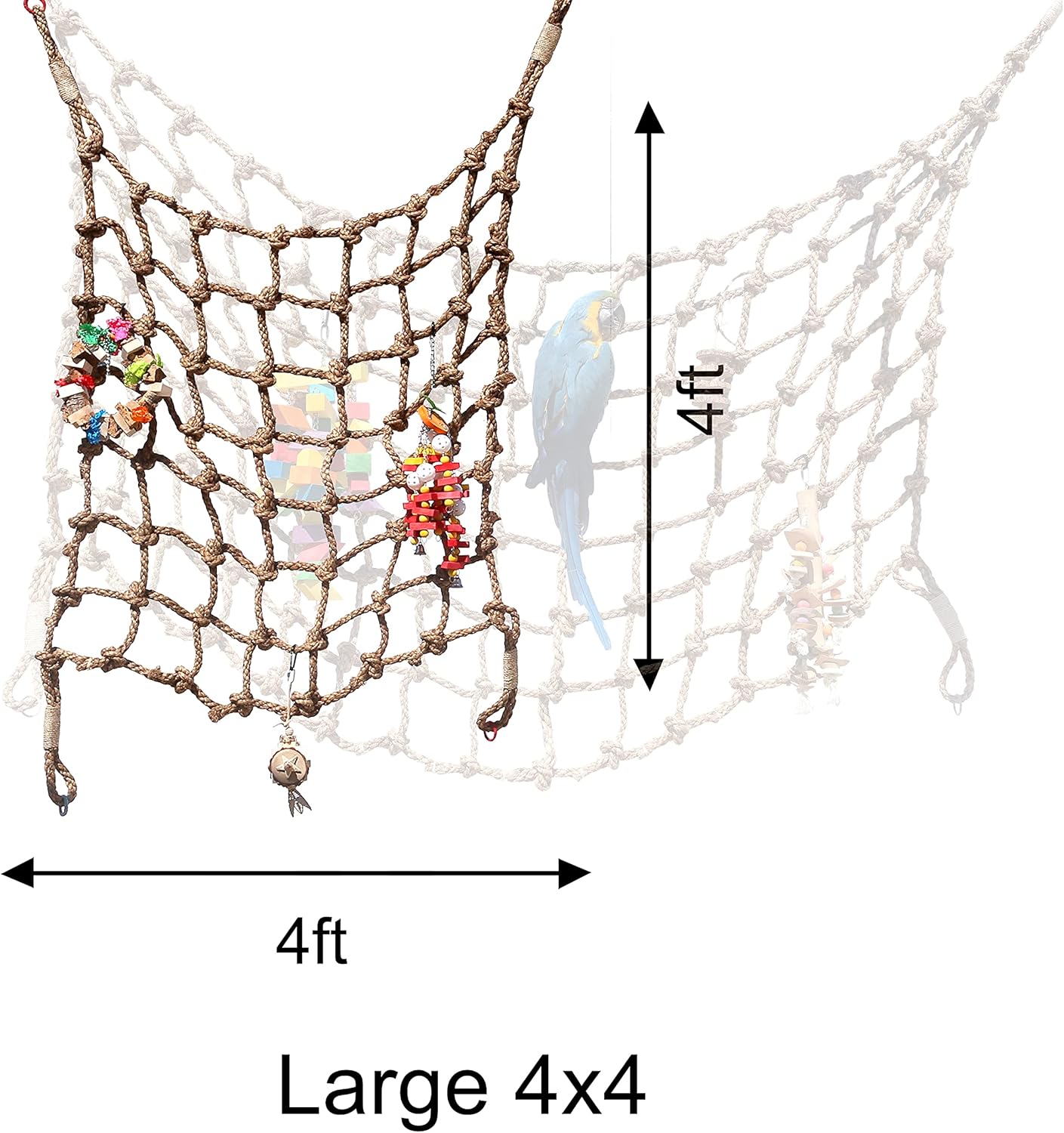 Parrot Climbing Rope Net (Choose Size) (Large 4x4ft)