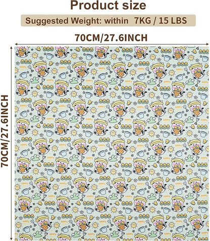 27.6" Large Cat Grooming Wrap – Anti-Escape Cat Wrap for Cutting Nails, Brushing & Medication – Soft, Comfortable, Reusable, Self-Adhering, Holds Cats Up to 15lbs (Cow Corn)