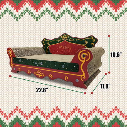 Luxury Cardboard Cat Scratcher Sofa Bed Couch Shaped Cat Scratching Board, Cat Scratch Lounge with Catnip,Cat Scratcher for Indoor Cats(Xmax)