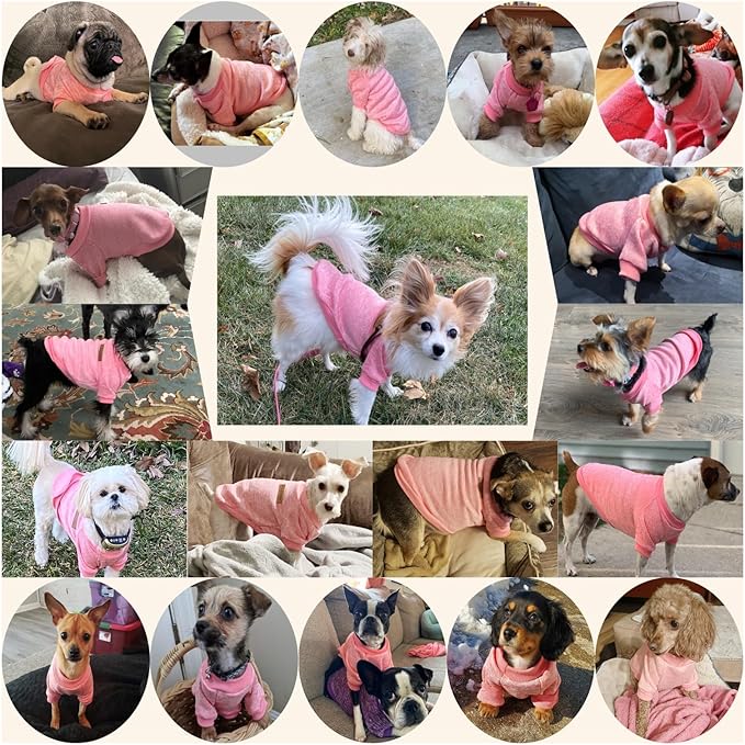 Jecikelon Dog Clothes Dogs Sweater Soft Puppies Clothing Winter Puppy Sweaters Warm Outfit for Dogs Small XXS XS Cat Apparel (X-Large, Pink)