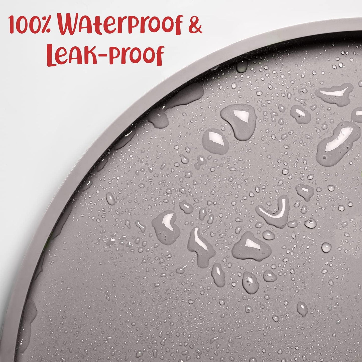 DogBuddy Dog Food Mat - Waterproof Dog Bowl Mat, Silicone Pet Mat for Food and Water Bowls, Nonslip Pet Feeding Mat with Edges, Dogs Food Mats for Floors, Puppy Supplies (Small, Dove)