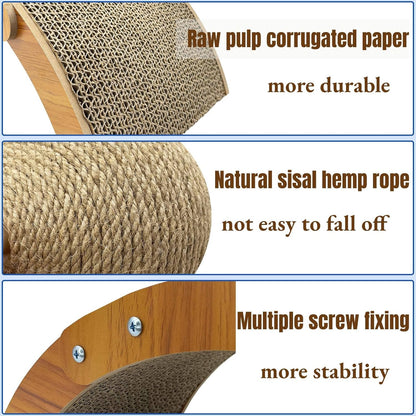 Fhiny Rabbit Scratch Toy, Natural Sisal Rabbit Scratching Ball with Cardboard Pad 2-in-1 Bunny Claw Scratcher Interactive Toys Nail Scratching Post for Indoor Pets Kittens Ferrets Small Animals