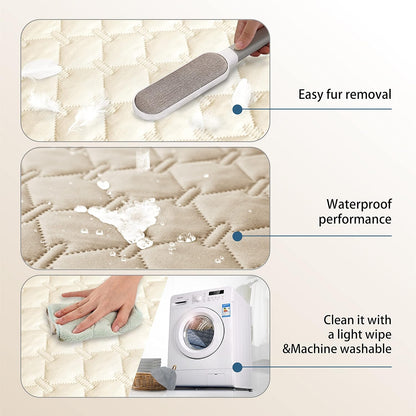 gogobunny 100% Double-Sided Waterproof Dog Bed Cover Pet Blanket Sofa Couch Furniture Protector for Puppy Large Dog Cat, Reversible (30x70 Inch (Pack of 1), Dark Beige/Light Beige)