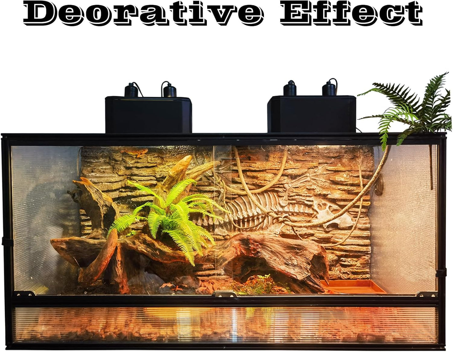 120 Gallon Bearded Dragon Tank, 48"x24"x24" (4x2x2 ft) Large Reptile Terrarium, Reptile Enclosure with Aluminum Frame, Mesh Top, Sliding Lock Doors