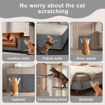 Upgrade Cat Scratch Furniture Protector, Trimmable Adhesive Couch Corner Scratcher Protector from Claws, DIY Cat Proof Sofa Cover Anti-Scratch Furniture Guards for Indoor (LightGray, 47.2 * 15.8)