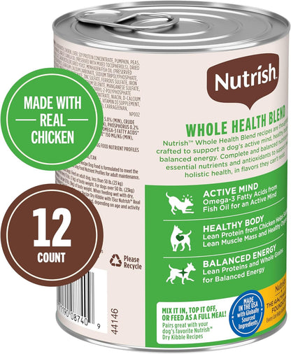 Nutrish Rachael Ray Wet Dog Food Chunks in Gravy Real Chicken & Veggies Recipe, 13 oz. Can, 12 Count