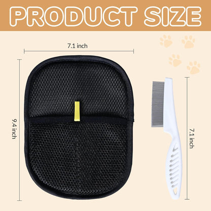 Pet Hair Removal Gloves, Electrostatic Pet Hair Grooming Gloves for Dog & Cat, Reusable for Carpet, Clothing,Furniture,Clothing, Couch,Bed,Curtain-2 PCS