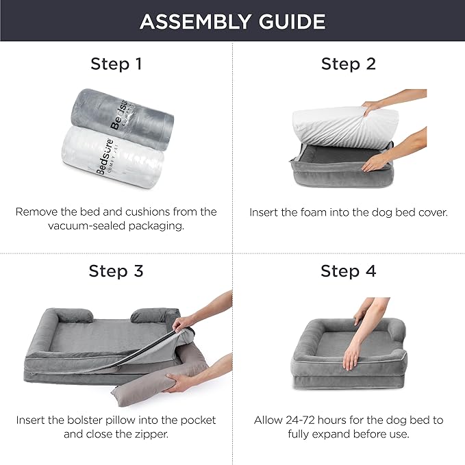 Bedsure XXL Orthopedic Dog Bed for Extra Large Dogs - Washable Giant Dog Cat Bed Waterproof, Comfort Dogs Couch Sofa with Washable Removable Cover, Pet Bed with Nonskid Bottom, Ember Clay, 52"