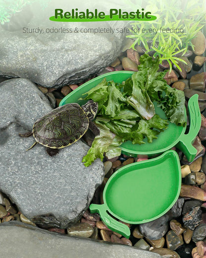 Pawfly 2 Pcs Reptile Water Bowl, Tortoise Water Dish, Food & Water Feeder, Cute Mango Feeding Dish, Tortoise Habitat Accessories for Turtle, Gecko, Bearded Dragon & Lizard, 2 Sizes