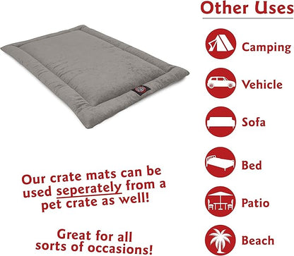 Majestic Pet Orthopedic Memory Foam Dog Crate Mat - Plush Pet Bed Pad for Crates & Kennels | USA Crafted | 24"x18" Villa Vintage