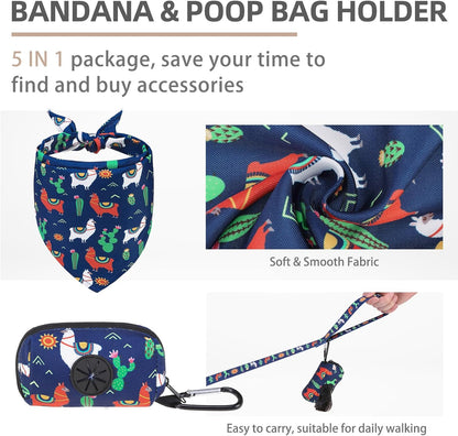 PUPTECK Adjustable Dog Harness Collar and Leash Set, Step in No Pull Pet Harness for Small Medium Dogs Puppy Cats Outdoor Walking, Soft Mesh Padded Reflective Vest Harnesses, Navy Blue Alpaca, XXS