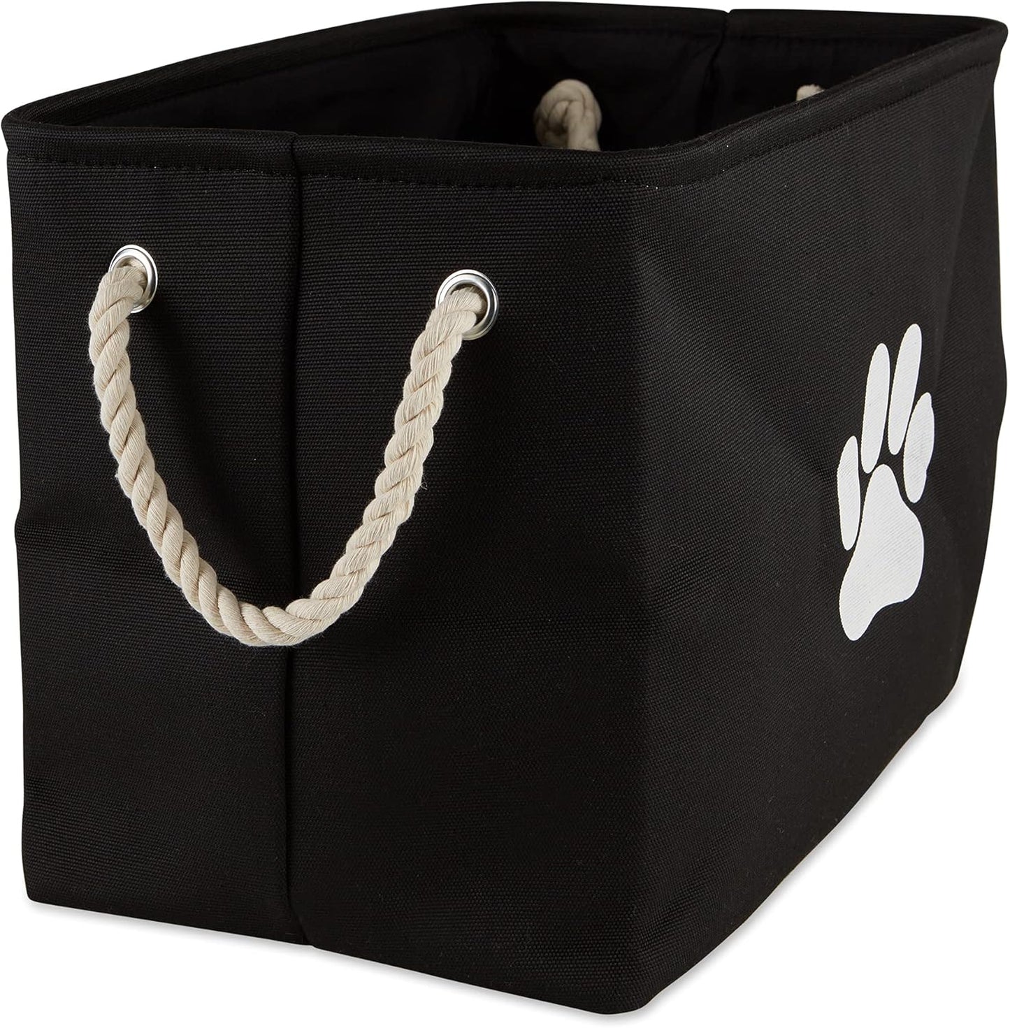 Bone Dry Pet Storage Collection Collapsible Bin, Black, Small Rectangle