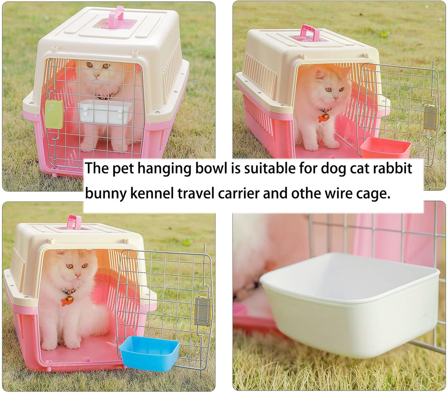 12 Pack Rabbit Feeder Waterer Chicken 15OZ Guinea Pig Cage Bowl Food Water Hanging Watering Container Feeding Dish Coop Cup Treats Drinker for Pigeon Dove Puppy Cat Bird Bath Basin Hamster Bed