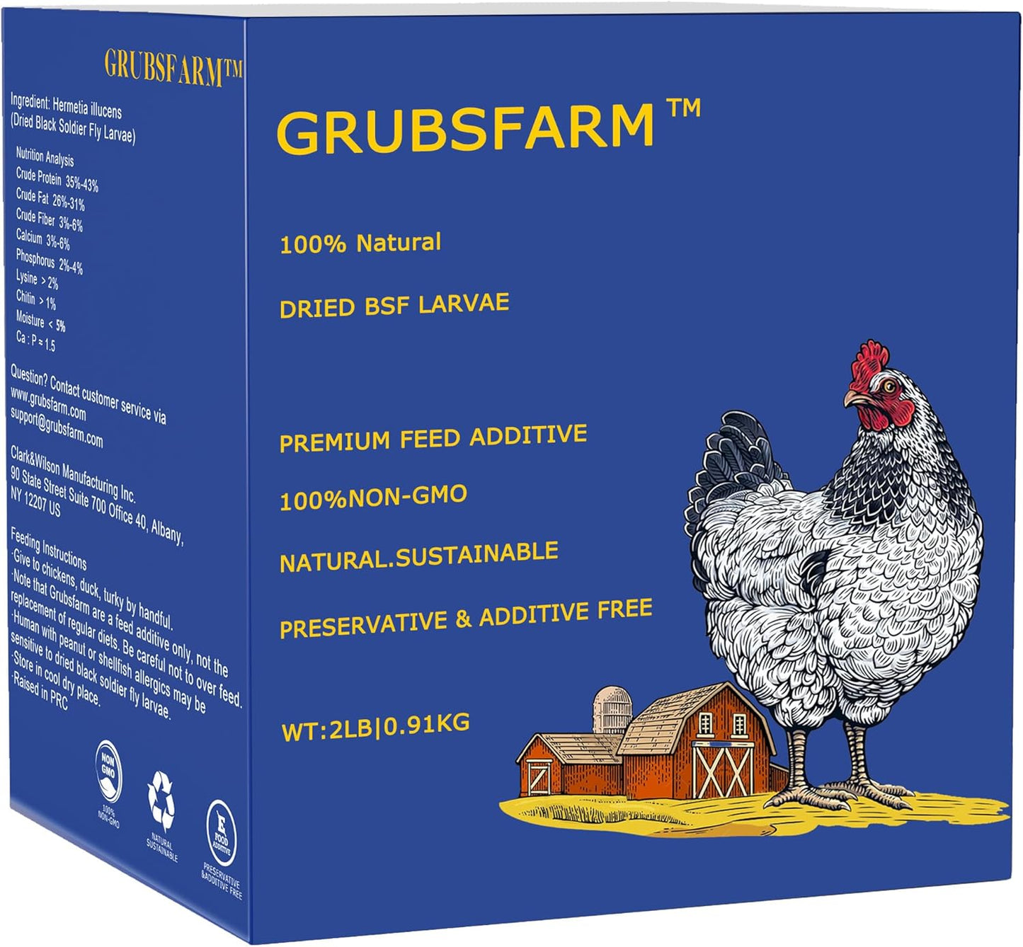 Premium Chicken Treats 2LB - Non-GMO & 85X More Calcium Than Meal Worms - Molting & Laying Supplement - BSF Larvae Treats for Layer Hens, Ducks Wild Birds