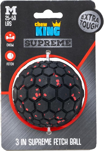 Chew King Supreme Dog Toy Collection, Medium 3" Supreme Fetch Ball