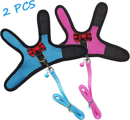 Rypet Guinea Pig Harness and Leash 2 Pieces - Soft Mesh Small Pet Harness with Safe Bell, No Pull Comfort Padded Vest for Guinea Pigs, Ferret, Chinchilla and Similar Small Animals