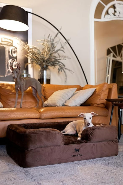 NOAH & PAW Large Dog Bed, 35x25x11 Inch, Orthopedic Dog Beds, Eggshell Memory Foam Infused with Cooling Gel, Inner Cover, Waterproof, Machine Washable (Velvet Sofa Collection)