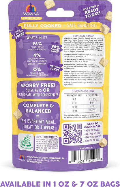 Weruva Cat Freeze Dried, Paw Lickin' Chicken with Chicken Breast, 1oz Bag