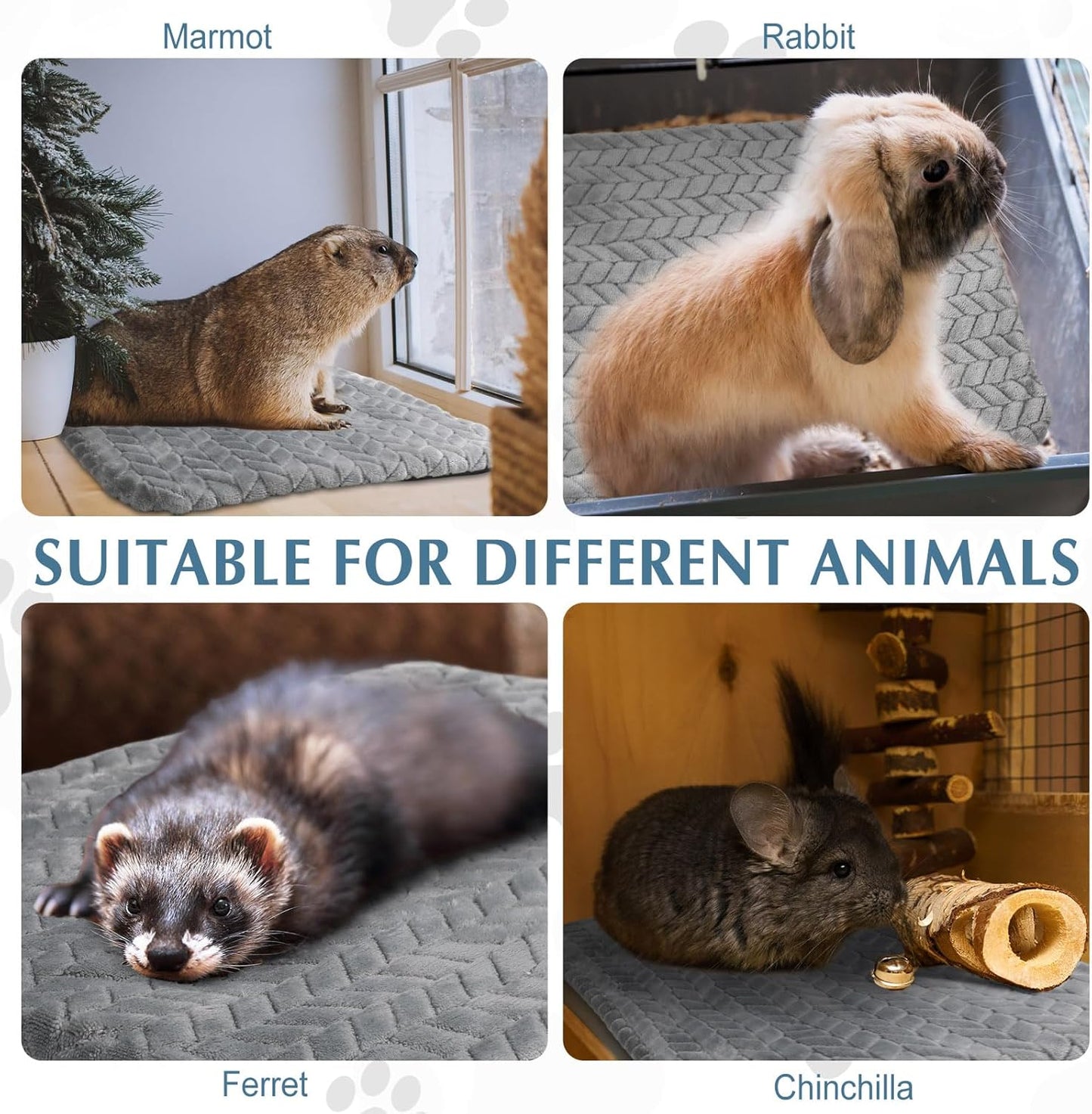 4 Pack Self Heating Cat Pad Self Warming Cat Bed Non Slip Warm Dog Pad Mat Washable Pet Kennel Crate Bed Mat for Indoor Outdoor Pets (Gray,20 x 28 Inch)