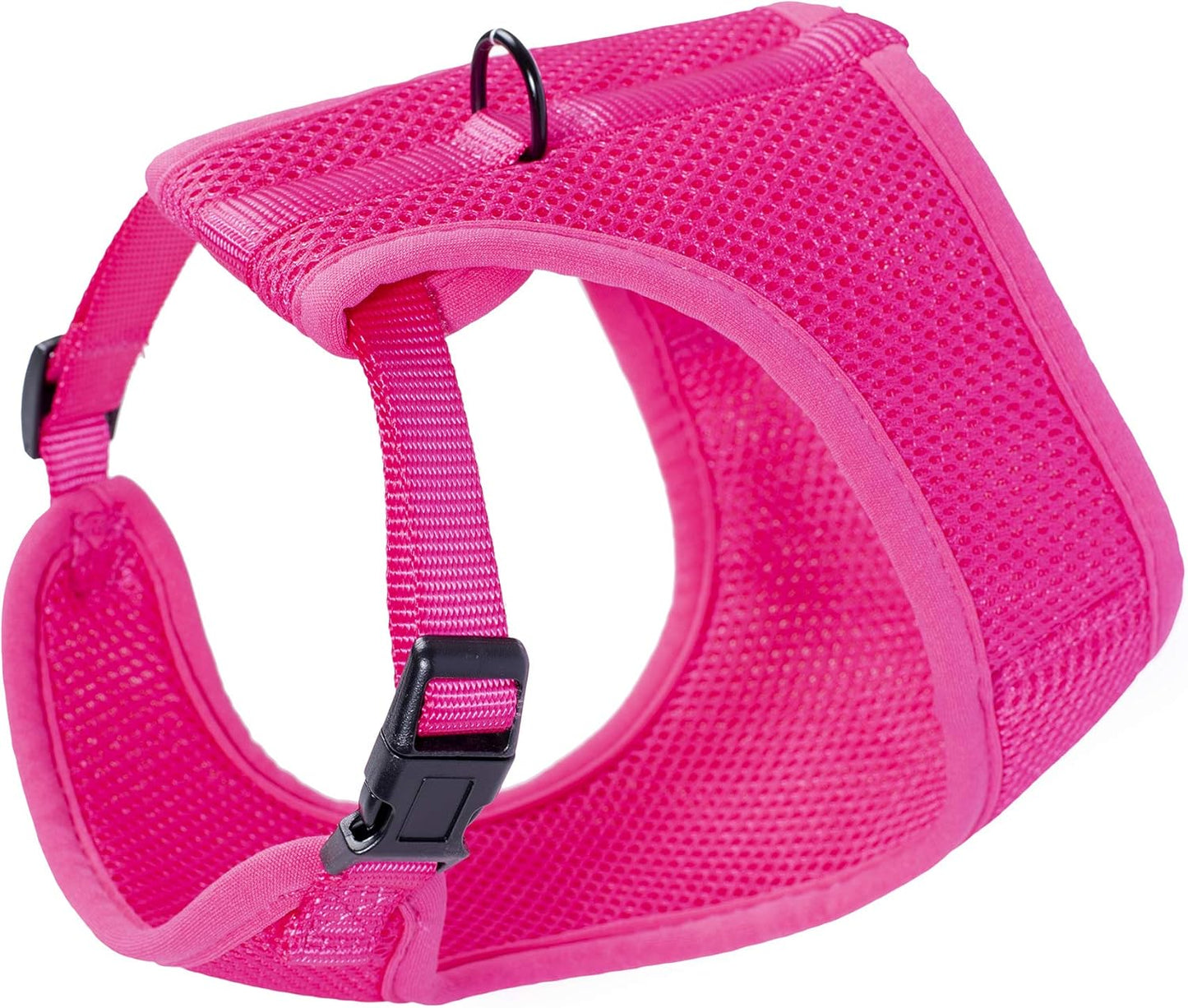 Mile High Life Step in Dog Harness for Small Dogs No Pull, Easy Get on Air Mesh Vest Harness, Adjustable Easy Closures Both Neck and Chest (Hot Pink, M Chest 15.7"-23.2")