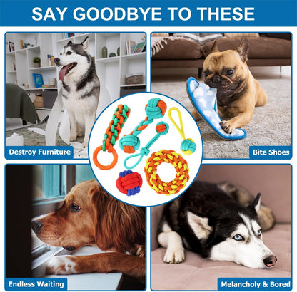 Aitmexcn Dog Rope Toys for Large and Medium Aggressive Chewers, 6 Pack Heavy Duty Dog Rope Toy for Large, Dental Cleaning Chew Toys, Tug Toy for Boredom, 100% Cotton Indestructible Pet Toy