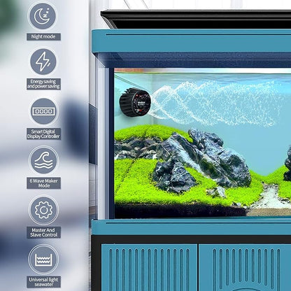 2100 GPH Wave Maker for Aquarium, Ultra Quiet DC 24V Fish Tank Powerhead with Strong Magnet Suction Base, Circulation Water Pump Wavemaker with Controller and LED Display for 30-70 Gallon Tank