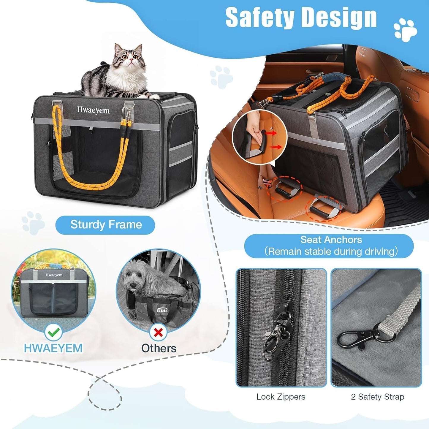 Extra Large Pet Cat Carrier with Wheels, Rolling Pet Carrier for 2 Cats or Medium Dog, 24" X 15" X 17" Portable Dog Cat Crate for Large Cat, Support up to 40 Lbs, Grey