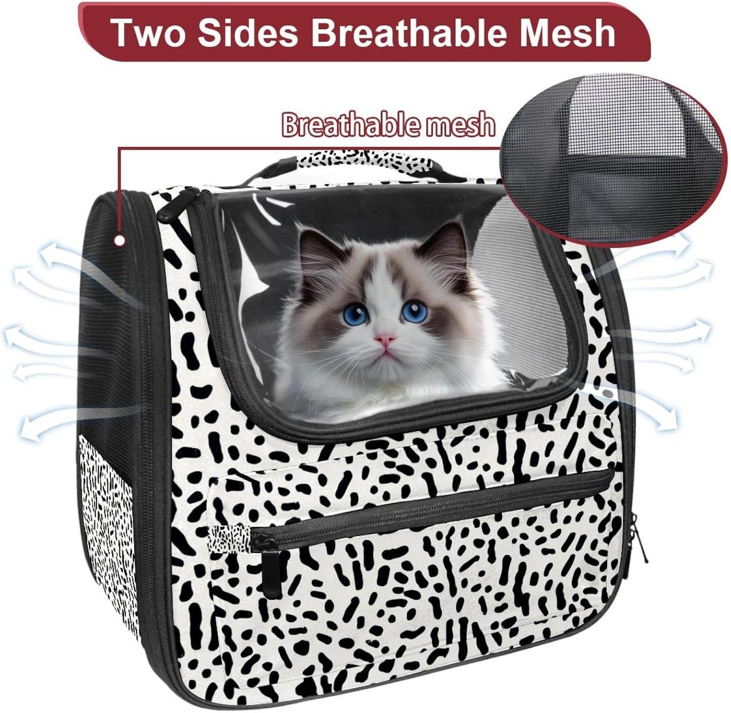 Leopard Skin (2) Dog Cat Carrier Soft-Sided Pet Bag for Small Medium Cats Puppies Airline Approved Cat Travel Carrier